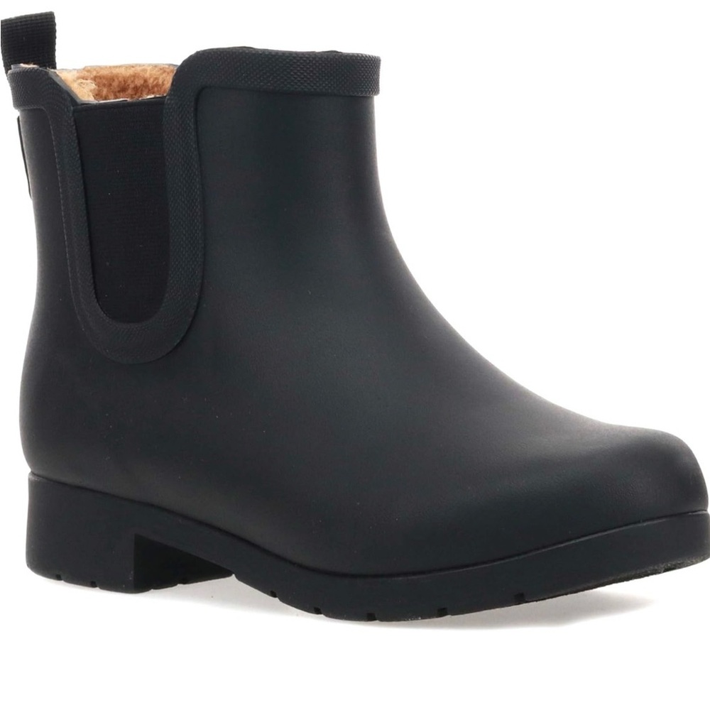 NWT-Chooka Women’s Waterproof Chelsea Bootie Plush LinedSlip-On Rain Ankle Boots
